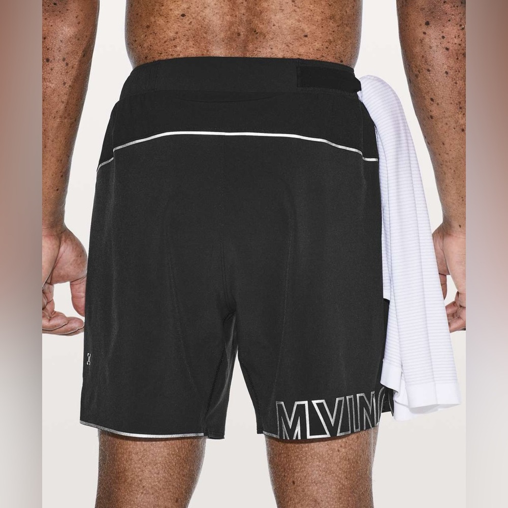 Lululemon Men’s Surge Shorts 6” Reflective in Black, size Medium